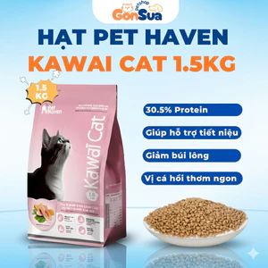 Hạt Cho Mèo Kawai Cat 1.5kg Vị Cá Hồi, Hỗ Trợ Giúp Hệ Tiêu Hóa Tiết Niệu Khỏe Mạnh, Giảm Búi Lông