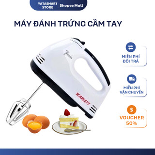 Máy Đánh Trứng Cầm Tay YATASMART 7 Tốc Độ 180W Tặng 4 Đầu Khuấy Êm Ái, Máy Đánh Bơ Kem Đa Năng Tiện Dụng