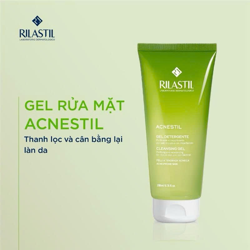 Gel rửa mặt cho da dầu mụn Rilastil Acnestil Cleansing (200ml/400ml) - Phương An House