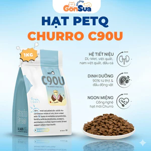 Hạt Cho Mèo PetQ Churro C90U, 90% Thịt Từ Động Vật,Bổ Sung DL-Met, Hỗ Trợ Sỏi Thận Tiết Niệu