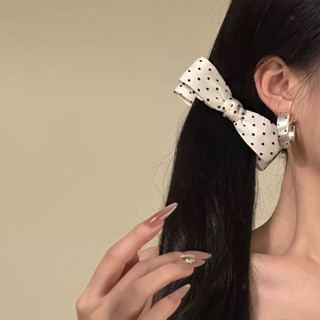 Satin Nơ Chuối Kẹp Nữ Đuôi Ngựa Kẹp Tóc Phụ Kiện Tóc họa tiết chấm bi OKT_0004