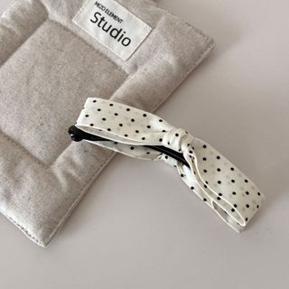 Satin Nơ Chuối Kẹp Nữ Đuôi Ngựa Kẹp Tóc Phụ Kiện Tóc họa tiết chấm bi OKT_0004
