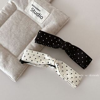 Satin Nơ Chuối Kẹp Nữ Đuôi Ngựa Kẹp Tóc Phụ Kiện Tóc họa tiết chấm bi OKT_0004