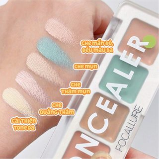 Bảng Triệt Sắc Che Khuyết Điểm Focallure 5 Ô Concealer Đa Năng Che Thâm Mụn Chính Hãng - Bebeau