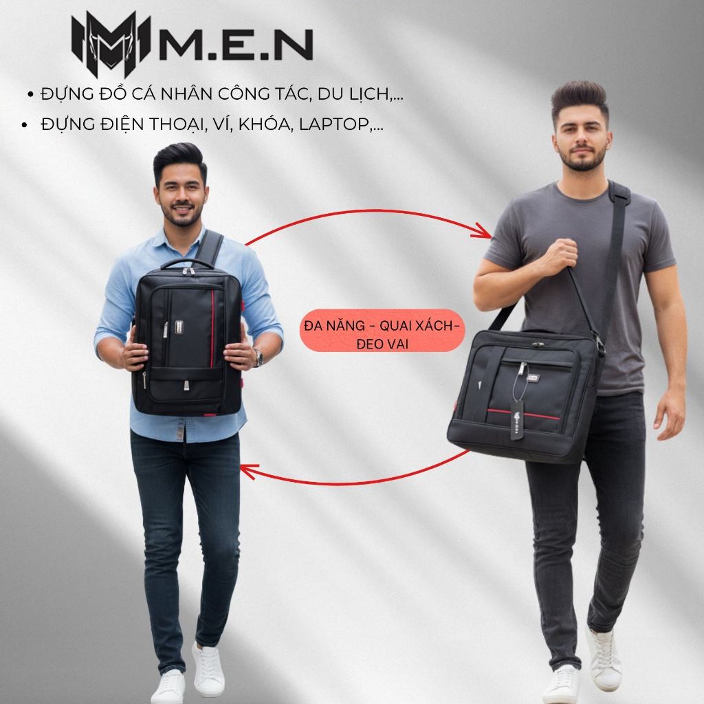 Cặp xách tay đeo vai học sinh cấp 1 cấp 2 kẹp dọc viền đôi tiện ích [MẪU MỚI]