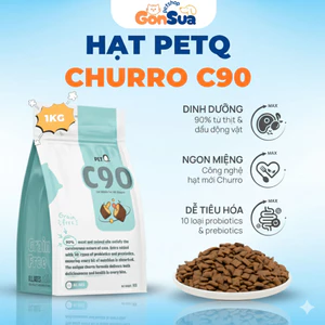 Hạt Cho Mèo PetQ Churro C90, 90% Thịt & Dầu Động Vật 40% Protein, Ngon Miệng, Dễ Tiêu Hóa