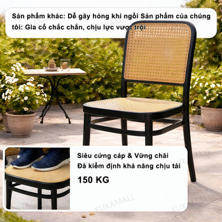 KUKA Ghế sân vườn ngoài trời Ghế mây ban công Chịu lực 200kg Chống uv Phong cách kiểu pháp