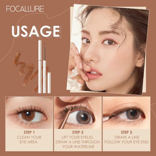 Bút chì kẻ mắt FOCALLURE siêu mảnh 1.7mm mềm mịn lâu trôi, chống nước 1g - Bebeau