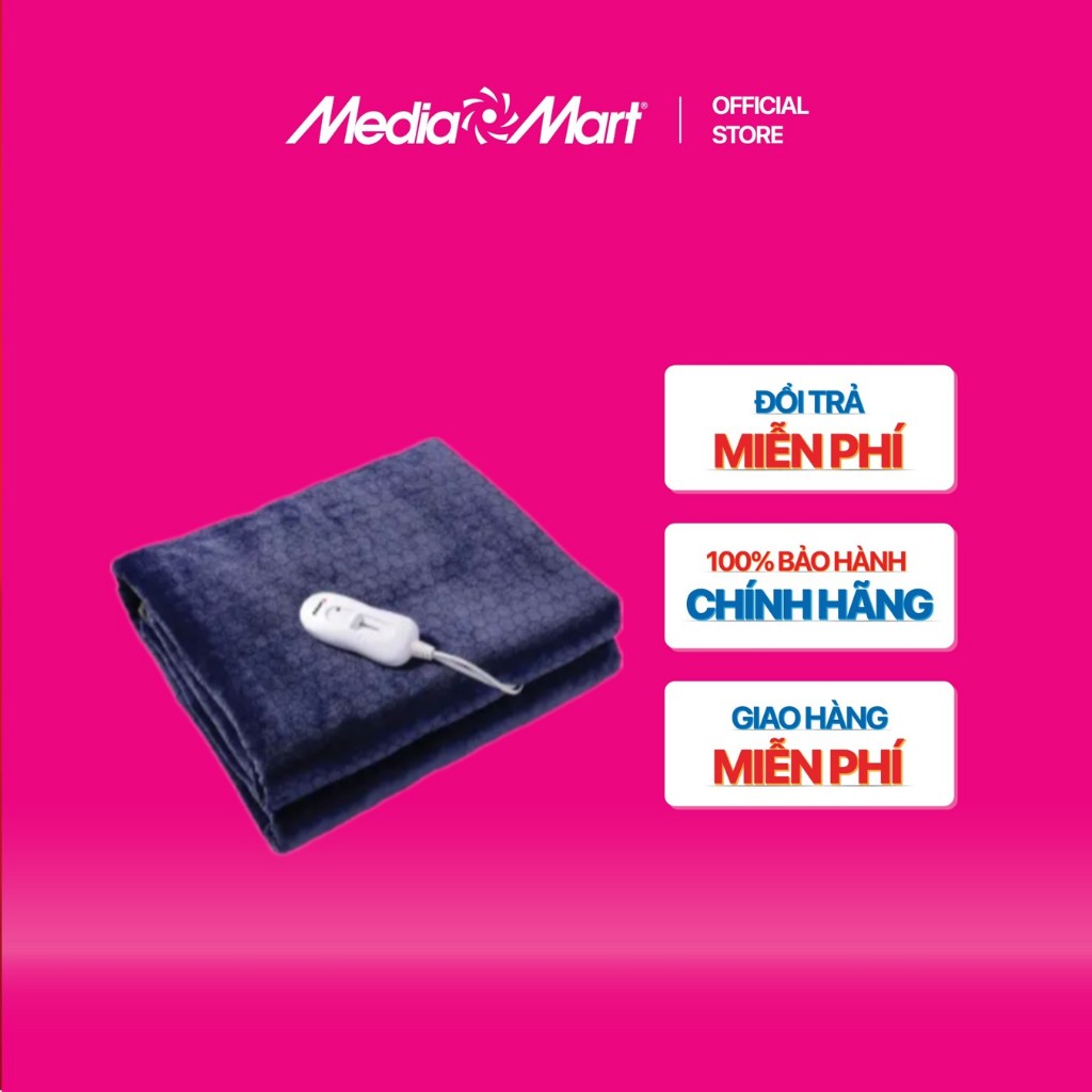 Miễn phí Ship - Chăn sưởi đệm chất liệu Nhung cao cấp Rapido REB-60SB - Bảo hành chính hãng
