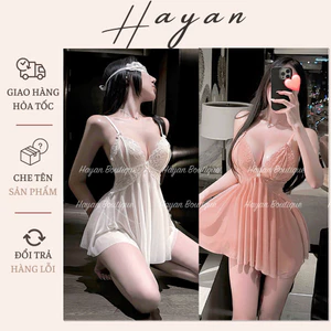HT259 Váy ngủ sexy 2s xẻ v1 gợi cảm,đồ ngủ ren xuyên thấu dáng xoè tôn dáng HT259