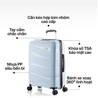 [⚡HOA HẬU] Vali Kéo MIAvn Pisani LANI - Size 20/24/28, Nhựa PP Dẻo Siêu Bền, Hạn Chế Bể Vỡ, Khoá TSA, Bảo Hành Trọn Đời