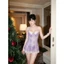 HT262 Váy ngủ sexy 2s cúp v1 đính nơ có GỌNG,đồ ngủ ren xuyên thấu ôm body HT262