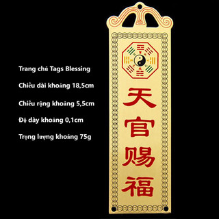 Thiên Quan Tứ Phúc Đồng 18.5cm Kim Bài Đồng Hoá Giải Cửa Đối Cửa Phụ Kiện Phong Thủy