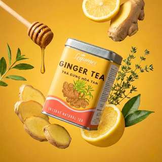 Trà Gừng Hòa Tan Légumes 200g - Ginger Tea Nguyên Chất, Ấm Cơ Thể, Giảm Cảm, Tốt Cho Tiêu Hóa