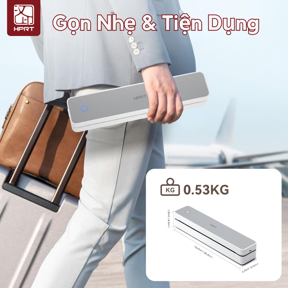 Máy In Nhiệt Di Động HPRT MT610 Pro Khổ A4 Bluetooth 5.0 300 DPI Lưu bản in 3 năm Khổ in đa dạng