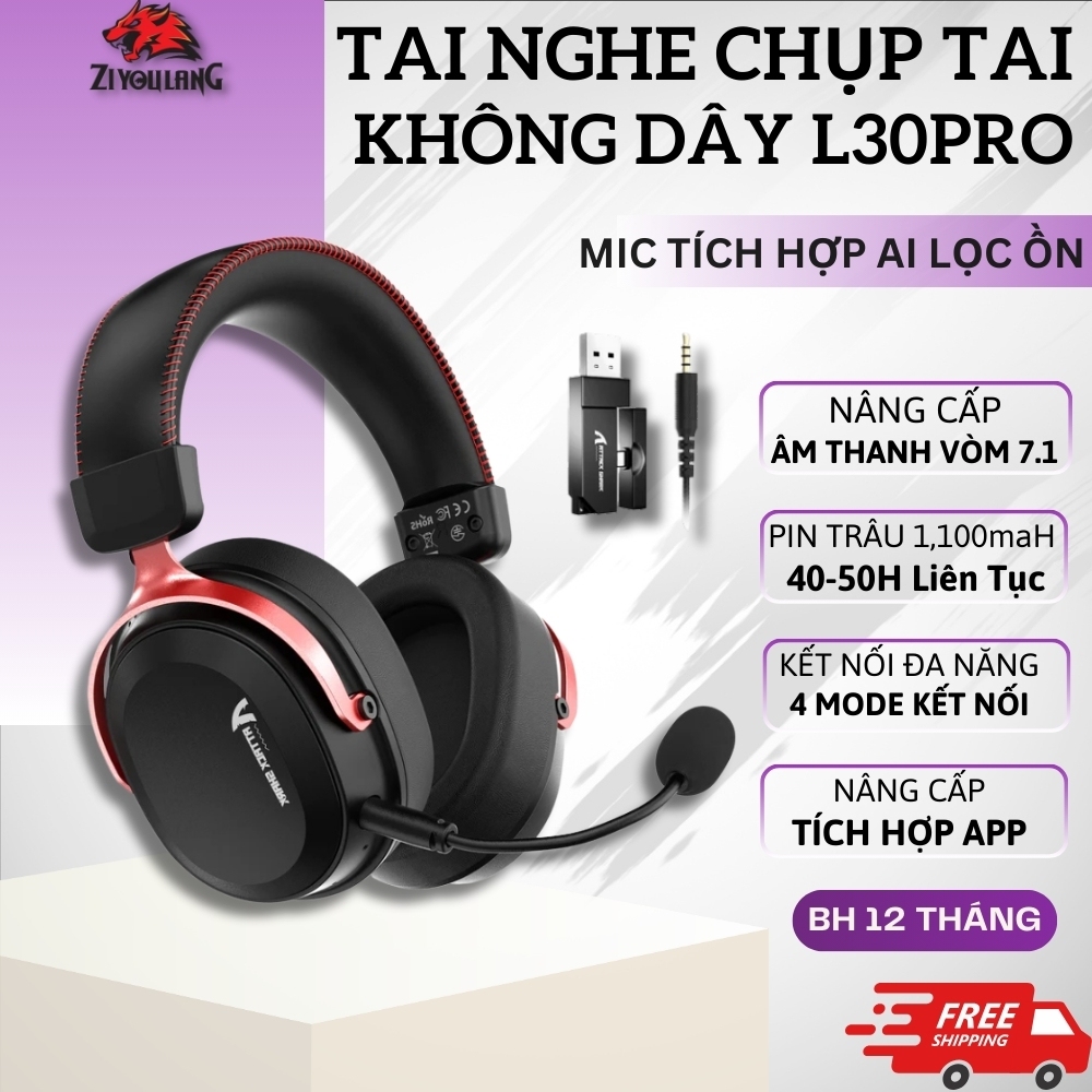 Tai Nghe Không Dây Attack Shark L30 PRO – Kết Nối Đa Năng 4 Chế Độ, Mic ...