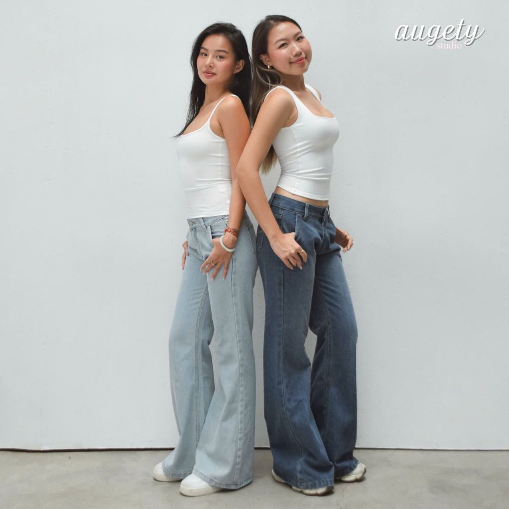 Quần Jeans Cạp Trễ Ống Loe Augety Studio CICI JEANS