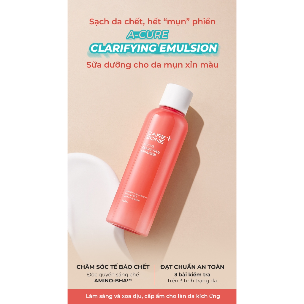 [Date 11/2026] Sữa dưỡng cho da mụn xỉn màu CAREZONE A-Cure Clarifying Emulsion