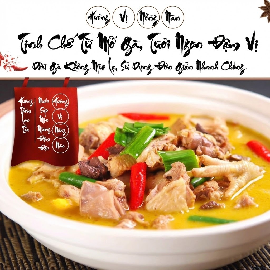 Mỡ Gà Nguyên Chất Hải Nam Hũ 1kg - Cốt Dầu Gà Thơm Ngậy Nấu Cơm Gà, Trộn Mì, Xào Rau Béo Ngậy, Thơm Lừng Luka Food
