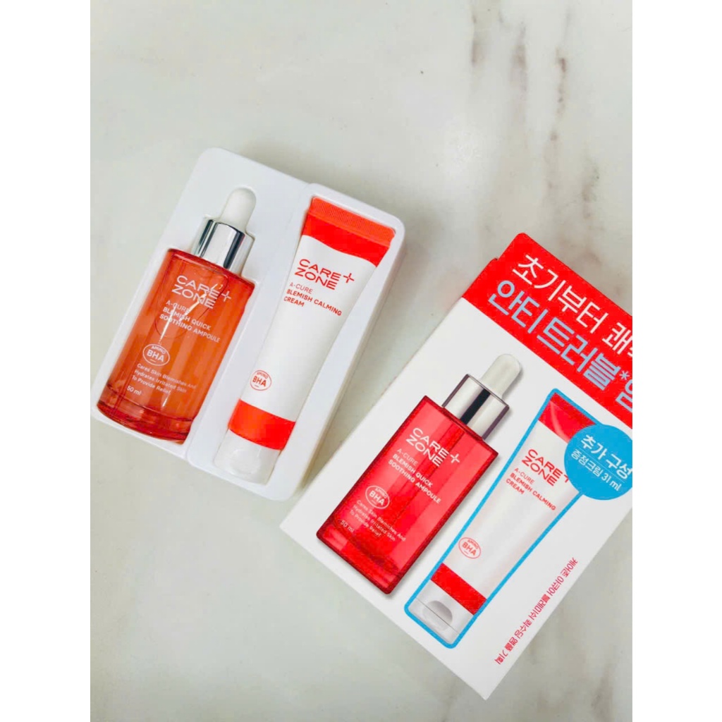 [Date 7/2026] Bộ tinh chất phục hồi từ gốc cho da mụn CAREZONE A-Cure Blemish Quick Soothing Ampoule