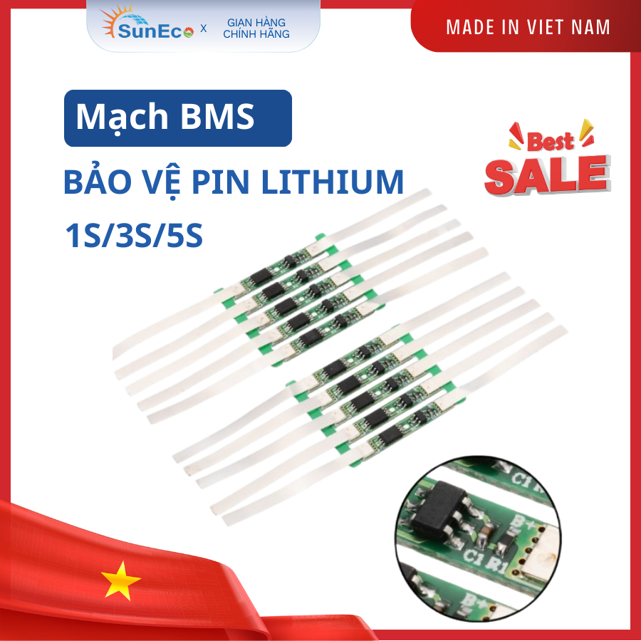[ Giá Sỉ ] Mạch Bảo Vệ Pin sạc xả 3.2v Lithium, LiFePO4 1S/3S/5S Mạch BMS có chân kẽm chuyên dùng bảo vệ sạc xả  Pin