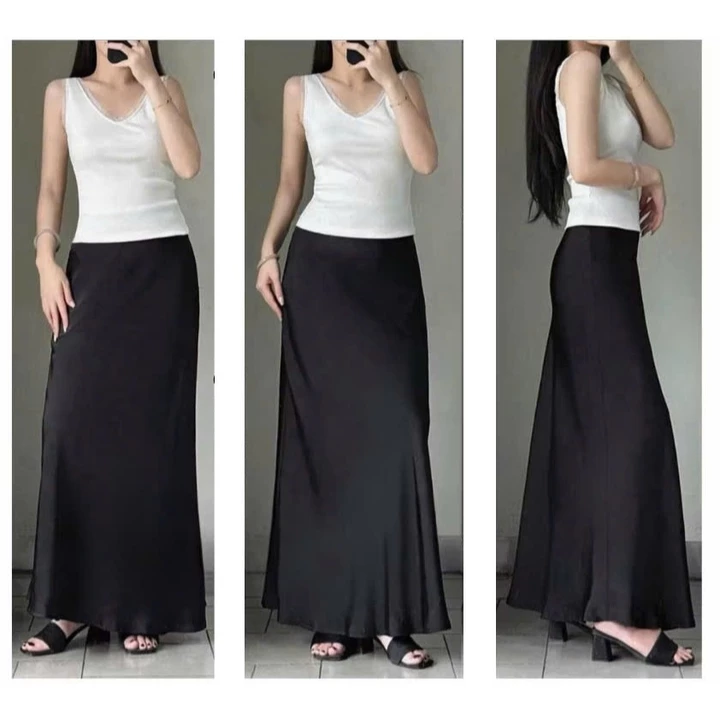 Chân Váy Lụa Midi Dáng Dài Chữ A Nhiều Màu, Chân Váy Dài Chất Lụa Tô Châu Mềm Mịn Okélla