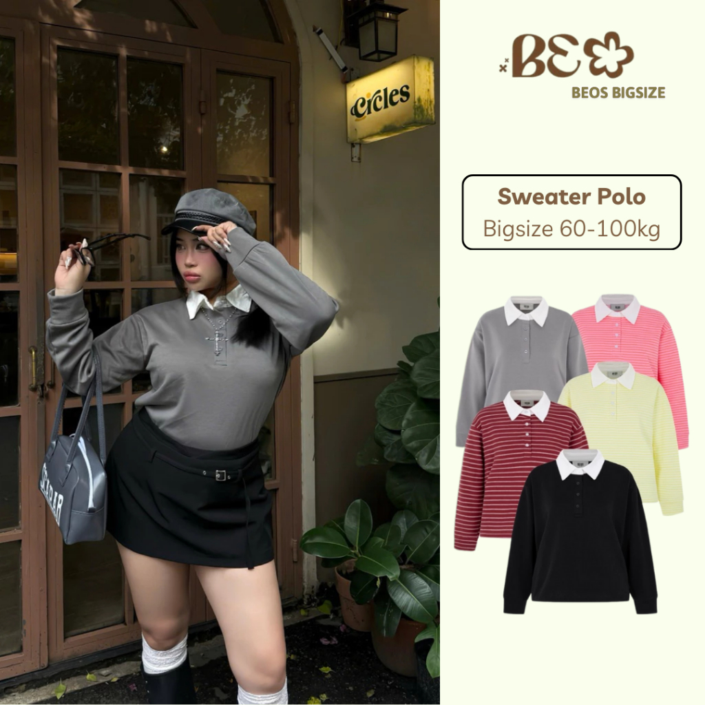 |BEOS BIGSIZE| SWEATER POLO BIGSIZE NỮ 60-100KG FALL 2025 ( nhiều loại ...