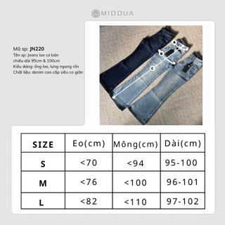 [MIDDUA] JN220 - JEANS LOE CƠ BẢN chiều dài 95cm và 100cm