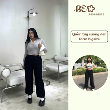 Quần tây suông đen form bigsize, quần tây công sở, quần tây đi học Bigsize_giare chất tuyết mưa cao cấp form 55-80kg