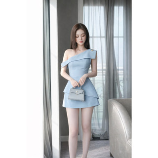 Set đồ nữ áo lệch vai sang chảnh, váy ngắn dáng A HB.Studio S99