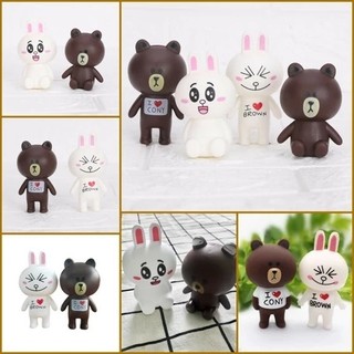 Combo 5 Cặp gấu nâu và thỏ trắng trang trí bánh phụ kiện sinh nhật [FREESHIP]- trang trí bánh