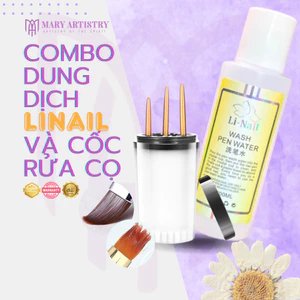 Dung Dịch Rửa Cọ, Vệ Sinh Cọ Li Nail + Cốc Nhựa Rửa Cọ - Phá Gel Nhanh, Bảo Vệ Cọ Lâu Dài 200ml