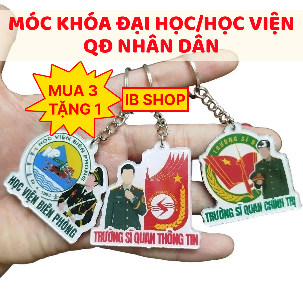 Móc khóa logo các trường đại học QĐ mica in 2 mặt, quà tặng ý nghĩa, may mắn thi đỗ