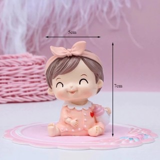 [Combo 3] Em bé trai gái bình sữa, bé thôi nôi- Phụ kiện trang trí bánh kem, sinh nhật, tiệc thôi nôi