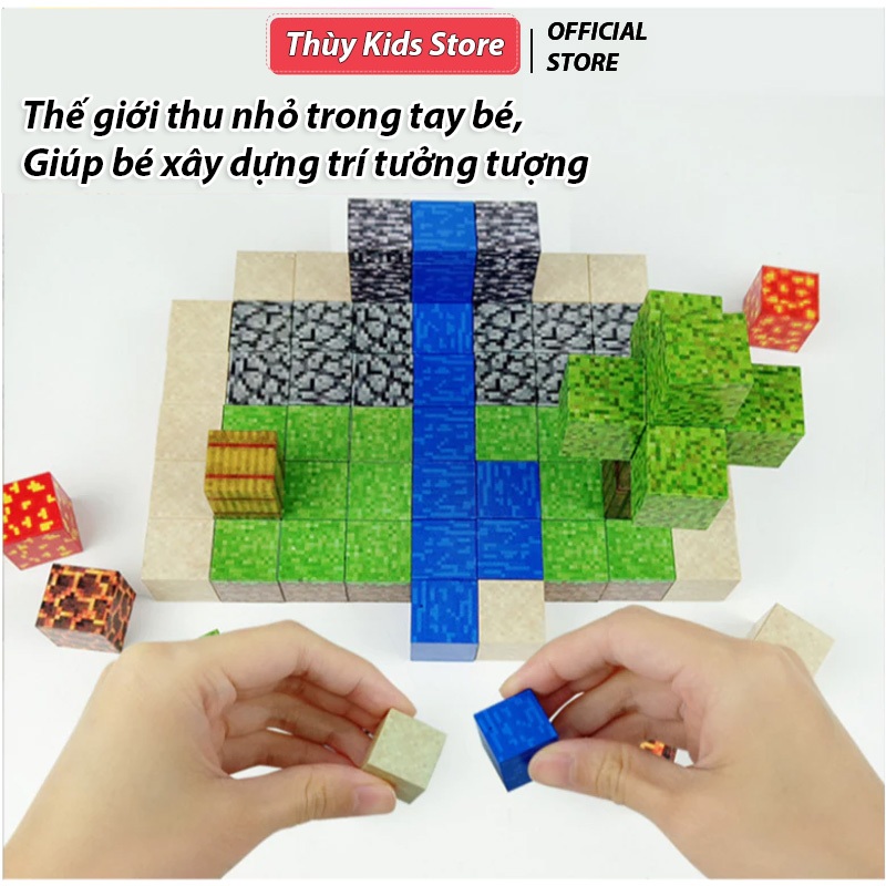 Đồ Chơi 500 Khối Nam Châm Từ Tính Đồ Chơi Mô Hình Lắp Ráp Kiến Trúc khối nam châm từ tính Mincraft