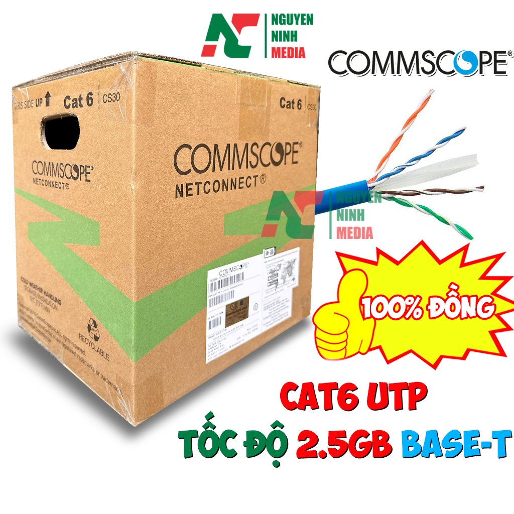 Dây Cáp Mạng Commscope AMP CAT6 UTP CS30 Lõi Đồng Nguyên Chất 0.51MM ...