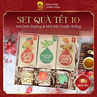 Hộp Quà Tết Cao Cấp Healthy Set 10 - Hạt Dinh Dưỡng & Mứt Sấy Truyền Thống | Hải Long Food