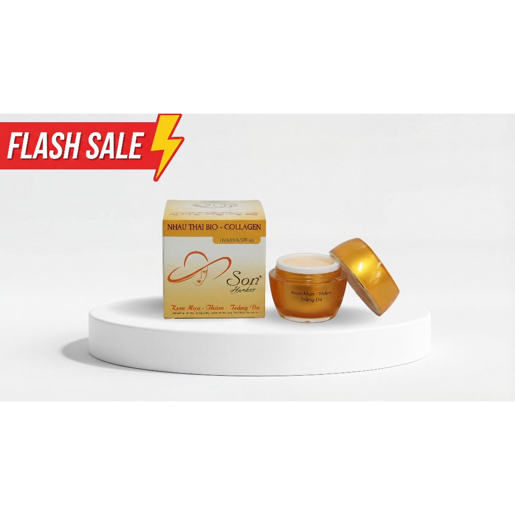 Kem Mụn Trắng da mờ Sẹo Thâm Chống nắng Se khít lỗ chân lông nhau thai cừu Collagen SON (Cam)