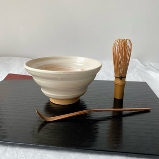 Chawan Đánh Matcha Trắng Vuốt Tay 13,5*7cm Có Triện - Gốm Nhật 2hand