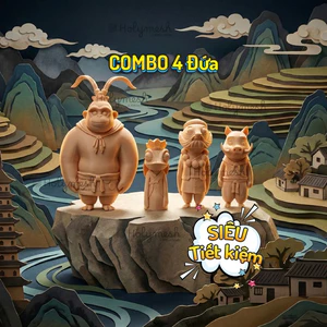 Combo 4 Tiểu Yêu Quái núi Lãng Lãng mô hình chưa tô màu - Little Monster - Holymesh