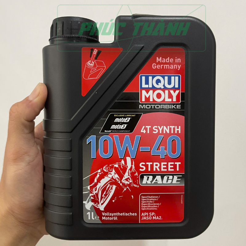 Nhớt Cao Cấp Tổng Hợp 100% LIQUI MOLY STREET RACE 4T SYNTH 10W40 Cho Xe Số, Côn Tay 1L - SX Tại Đức