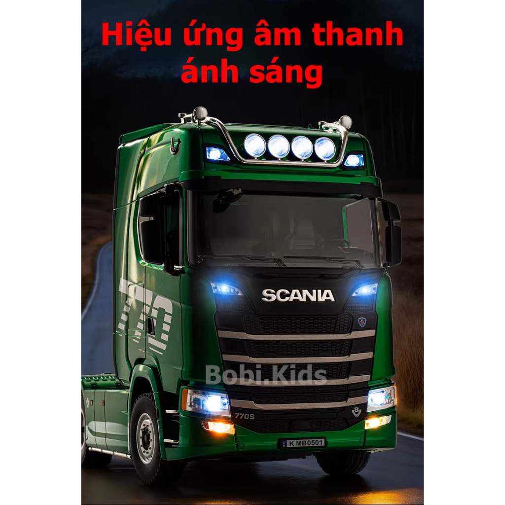Xe đầu kéo điều khiển từ xa HUINA 1501 tỷ lệ 1:18, mô hình Scania 770s cao cấp 19 kênh, có đèn LED và âm thanh