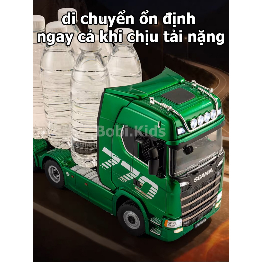 Xe đầu kéo điều khiển từ xa HUINA 1501 tỷ lệ 1:18, mô hình Scania 770s cao cấp 19 kênh, có đèn LED và âm thanh