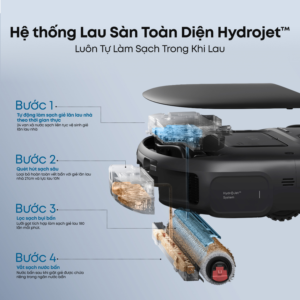 Robot hút bụi lau nhà Eufy Omni C28 15,000 PA, con lăn lau sạch liên tục,tự giặt sấy giẻ,BH 24 Tháng | BigBuy360 - bigbuy360.vn