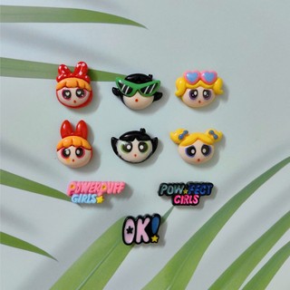 Set Charm Powerpuff Girls Đủ Bộ – Blossom Bubbles Buttercup Chibi, Phụ Kiện Trang Trí Dép CroSS Xinh