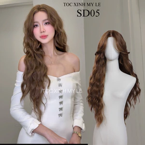 SD05_Tóc giả siêu da hai mái xoăn hippie, lưới chữ T dài 75cm [ kèm combo phụ kiện]