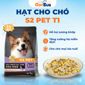 Hạt Cho Chó S2PET T1 Túi 2.5kg Hỗ Trợ Xương Chắc Khỏe, Kích Thích Thèm Ăn Cho Chó Mọi Lứa Tuổi