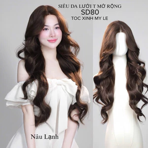 SD80_Tóc giả siêu da nguyên đầu, lưới chũ T, chiều dài 80cm [Kèm combo phụ kiện]