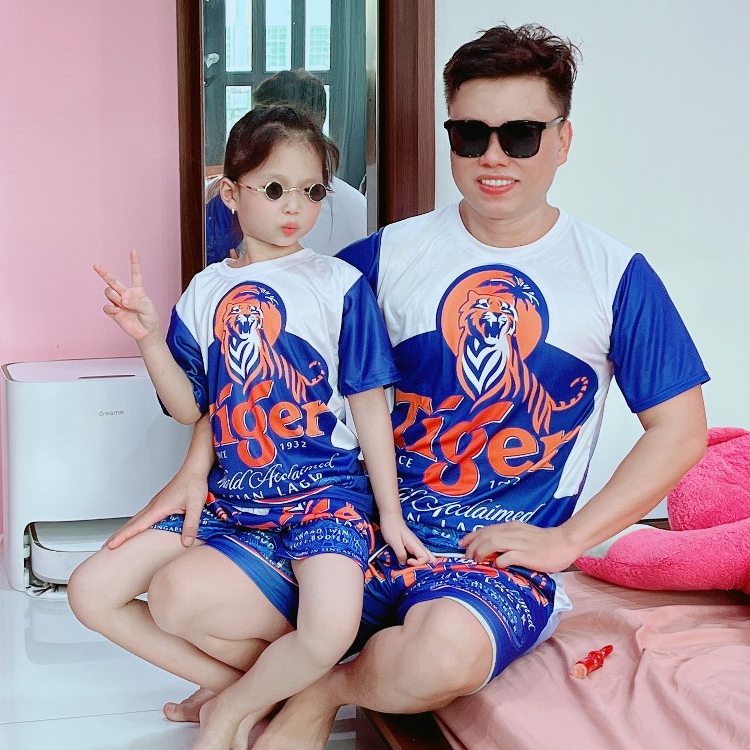 Đồ bộ thể thao nam in 3D ❤️THUN LẠNH❤️ mùa hè thoáng mát ,set quần áo họa tiết BIA TIGER XANH Kl1