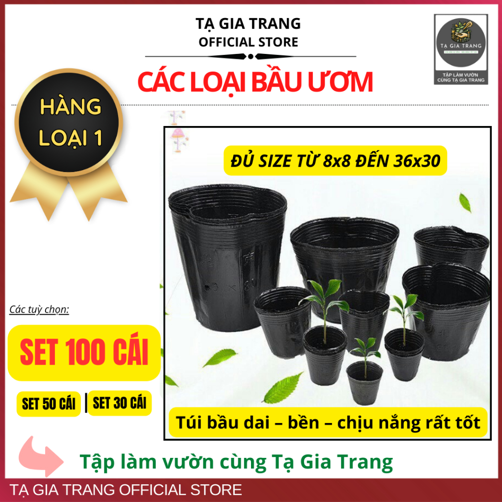 [Nhiều Size] – Chậu nhựa đen dẻo trồng và ươm cây, bầu ươm nilon, dụng cụ ươm hạt – Hàng loại 1